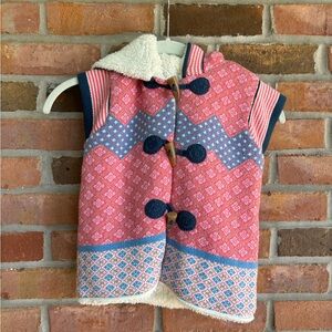 Matilda Jane warm hugs vest
Nordic style fleece lined knit vest with hood